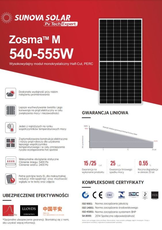 Zosma M 540-555W